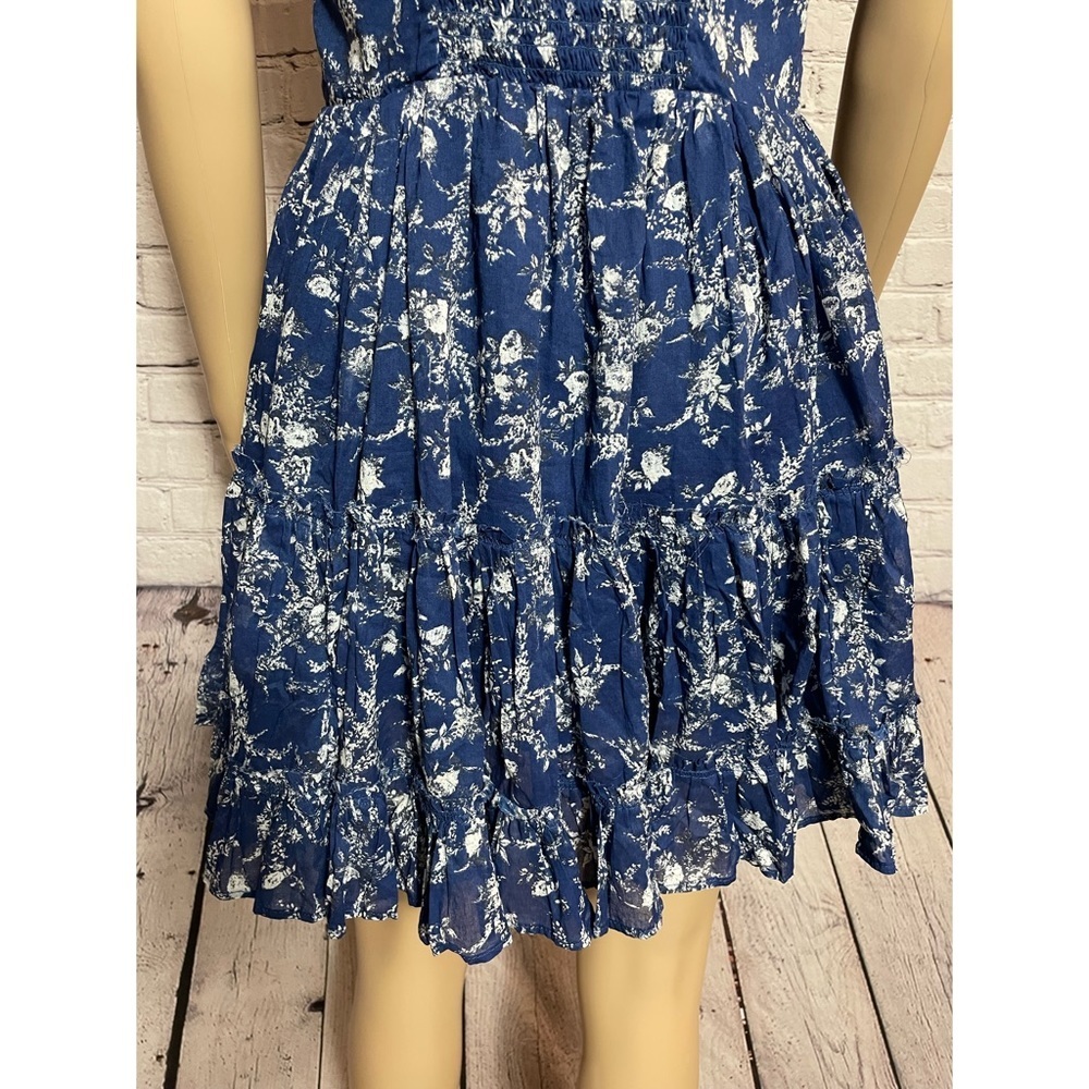 NWT New $128 Free People Dance on the Black Top Blue Floral Dress Size XS - Picture 11 of 15